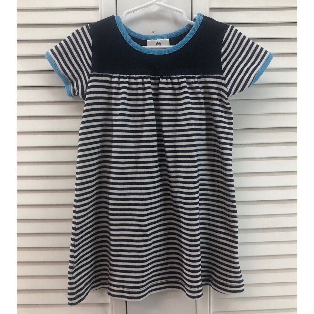 Hanna Andersson size 100 4 blue & white striped dress